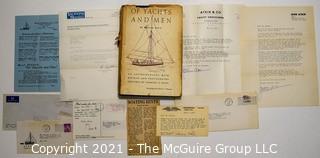 Book: "Of Yachts and Men" by William Atkin Plus Assorted Personal Documents 