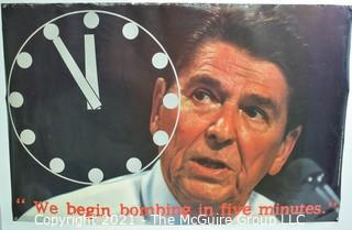 1984 Ronald Regan "We Begin Bombing In Five Minutes" Political Poster Measures 23" x 35"