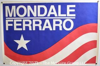 1984 Presidential Campaign Poster for Mondale/Ferraro. Measures 15" x 22.5"