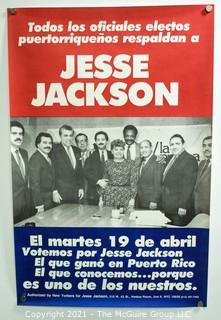 Jesse Jackson For President Poster in Spanish; 10.5" x 16"