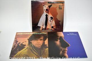 (3) Vinyl LP Records Classic Rock Titles including John Cougar, Rick Springfield and Phil Collins