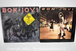 (2) Vinyl LP Records Classic Rock Titles by Bon Jovi