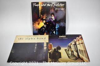 (3) Vinyl LP Records Classic Rock Titles including Prince, Sweet & The Alpha Band