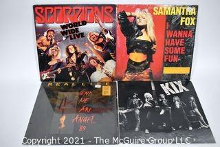 Lot of 4 Vinyl LP Records Rock Titles by Scorpions, KIX, Samantha Fox and Real Life