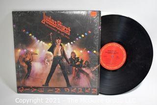 Lot of 4 LP Vinyl Records Hard Rock Titles by Dokken, Cinderella, Judas Priest, and Grim Reaper