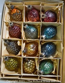 Seven (7) Boxes of Vintage Glass Tree Christmas Ornaments. 