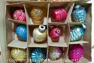 Seven (7) Boxes of Vintage Glass Tree Christmas Ornaments. 