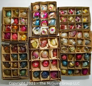 Seven (7) Boxes of Vintage Glass Tree Christmas Ornaments. 