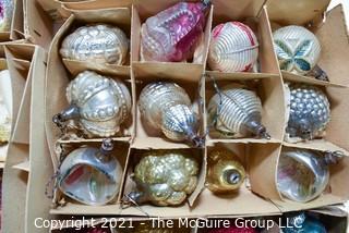 Seven (7) Boxes of Vintage Glass Tree Christmas Ornaments. 