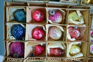 Seven (7) Boxes of Vintage Glass Tree Christmas Ornaments. 