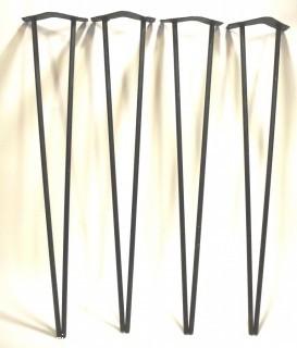 Set of Four (4) Mid Century Modern Cast Iron Hairpin Table Legs.  Each Measure 28" T