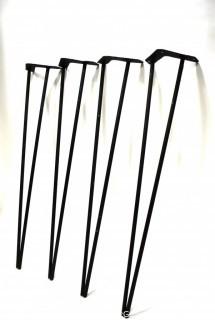 Set of Four (4) Mid Century Modern Cast Iron Hairpin Table Legs.  Each Measure 28" T