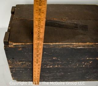 Vintage Green Wood Ammunition Box or Crate. 28" x 13" x 13".