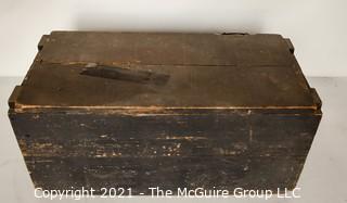 Vintage Green Wood Ammunition Box or Crate. 28" x 13" x 13".