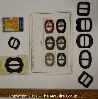 Group of Vintage Bakelite Buttons on Original Store Display Cards. 
