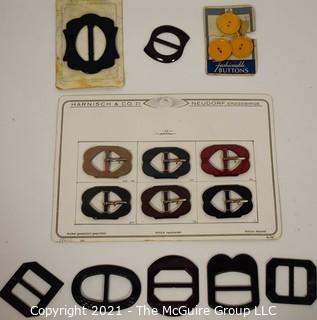 Group of Vintage Bakelite Buttons on Original Store Display Cards. 
