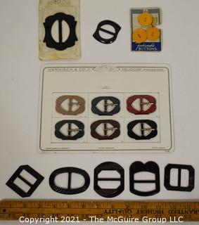 Group of Vintage Bakelite Buttons on Original Store Display Cards. 
