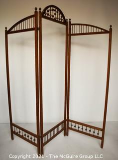 Vintage Arts & Crafts Style Wooden Room Screen or Divider.  Each Panel Measures 22"W