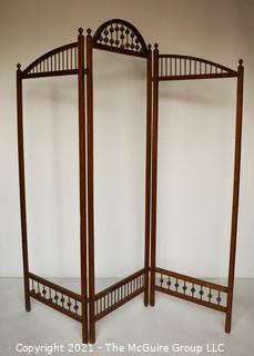 Vintage Arts & Crafts Style Wooden Room Screen or Divider.  Each Panel Measures 22"W