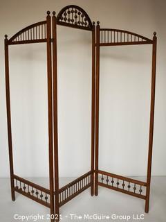 Vintage Arts & Crafts Style Wooden Room Screen or Divider.  Each Panel Measures 22"W