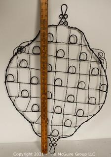 Reproduction Wall Mount Wire Fence Postcard or Greeting Card Holder. Measures 30"T