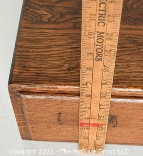 Vintage Mid Century Two (2) Drawer Wooden Library File Box.  15"L