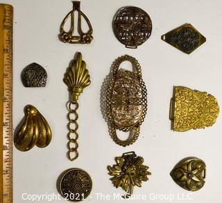 Collection of Vintage Art Deco Metal Belt Buckles and Fashion Embellishments.