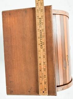 Antique Wood Jacquot's Genuine French Pastry Roll Top Display Case or Bread Box.  Measures 17"T x 13"W