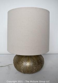 Contemporary Silver Tone Table Lamp in Shape of Sea Urchin