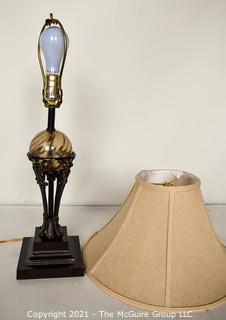 Contemporary Table Lamp with Glass Medallion. 