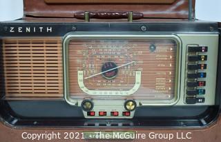 Vintage Tube Radio by Zenith Trans-Oceanic "Wave Magnet" USA R-520 "U.S.A. Property" with Army Manual