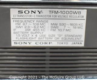 Vintage Transistor Radio Two (2) SONY TFM-1000WB  Black Cases