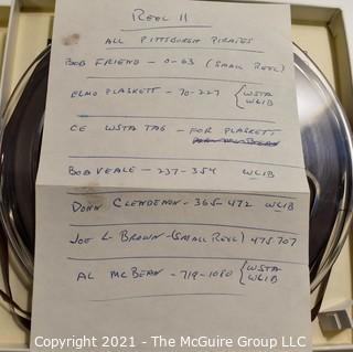 Clifford Evans: Historical Recording: Reel-to-Reel Magnetic Tape: Pittsburgn Pirates: Bob Friend, Elmo Plaskett, Bob Veale, Don Clendenon, Joe Brown and Al Bean; 3Mar63  (unverified - presume to be as labeled)