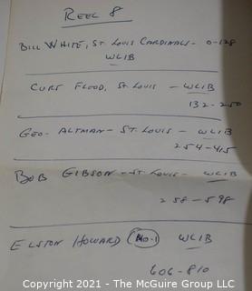 Clifford Evans: Historical Recording: Reel-to-Reel Magnetic Tape: 1963 Spring Training Interviews: St. Louis Cardinals; see list (unverified - presume to be as labeled)