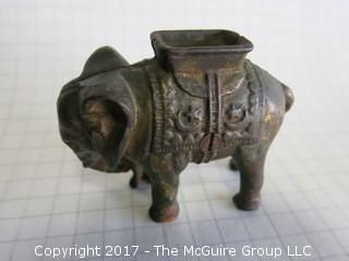 Metal elephant bank (Background 1/4" blocks)