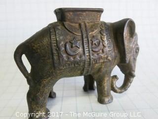 Metal elephant bank (Background 1/4" blocks)