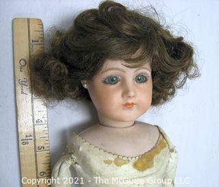 Vintage Doll: 1920's?: 17" Unmarked German Bisque Doll Leather Body