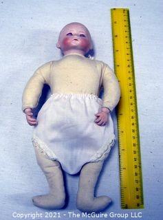 Vintage Doll: 1920's?: 10" Herman Steiner 1S German Bisque "Sammy" Doll Cloth Body