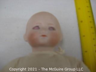 Vintage Doll: 1920's?: 10" Herman Steiner 1S German Bisque "Sammy" Doll Cloth Body