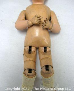 Antique Doll: 1911>: Schoenhut: 14.5" All Wood with Spring Joints - Hairless