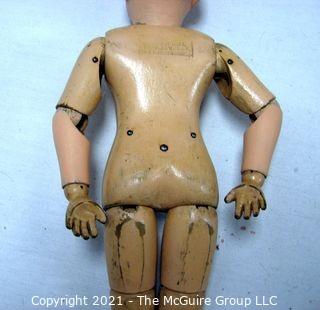 Antique Doll: 1911>: Schoenhut: 14.5" All Wood with Spring Joints - Hairless