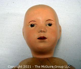 Antique Doll: 1911>: Schoenhut: 14.5" All Wood with Spring Joints - Hairless