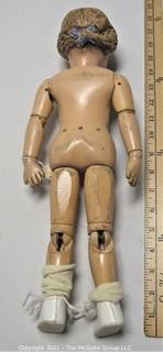 Antique Doll: 1912: Schoenhut: 16" All Wood with Spring Joints - Carved Braided Hair