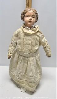 Antique Doll: 1912 Schoenhut 16" All Wood with Spring Joints - Carved Braided Hair