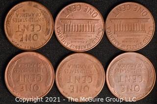 Coins: (6) Lincoln Wheat /Memorial Cents: 1957-59