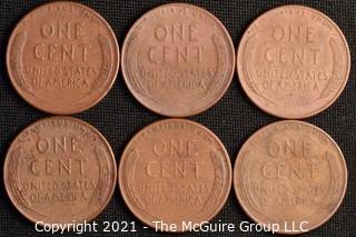 Coins: (6) Lincoln Wheat Cents: 1952-54  