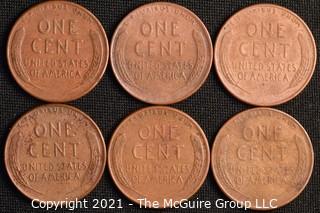 Coins: (6) Lincoln Wheat Cents: 1952-54  