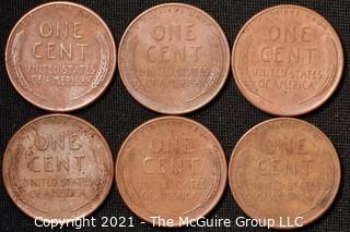 Coins: (6) Lincoln Wheat Cents: 1952-54  