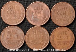 Coins: (6) Lincoln Wheat Cents: 1950-52  