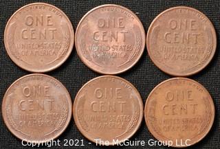 Coins: (6) Lincoln Wheat Cents: 1950-52  